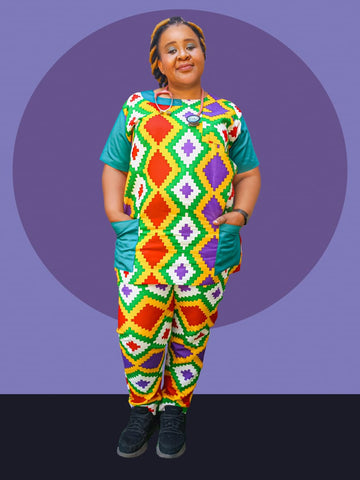 African print scrub