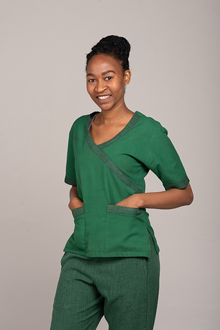 Plain Mock wrap top and trouser-Zihle range