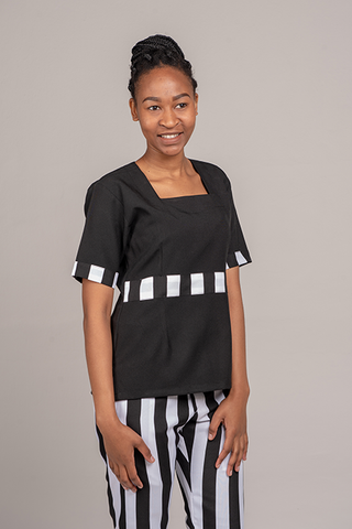 Square neck scrubs with trimmings-Zihle range