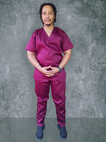 Plain Polycotton scrubs - v neck-male cut- Set