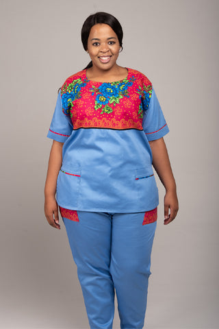 Tsonga Print Round Neck - Zamani Range