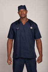 Plain Polycotton scrubs - v neck-male cut- Set